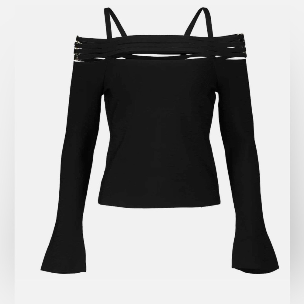 Jonathan Simkhai Sarah Compact Rib Top in Black. Size S - Picture 4 of 11